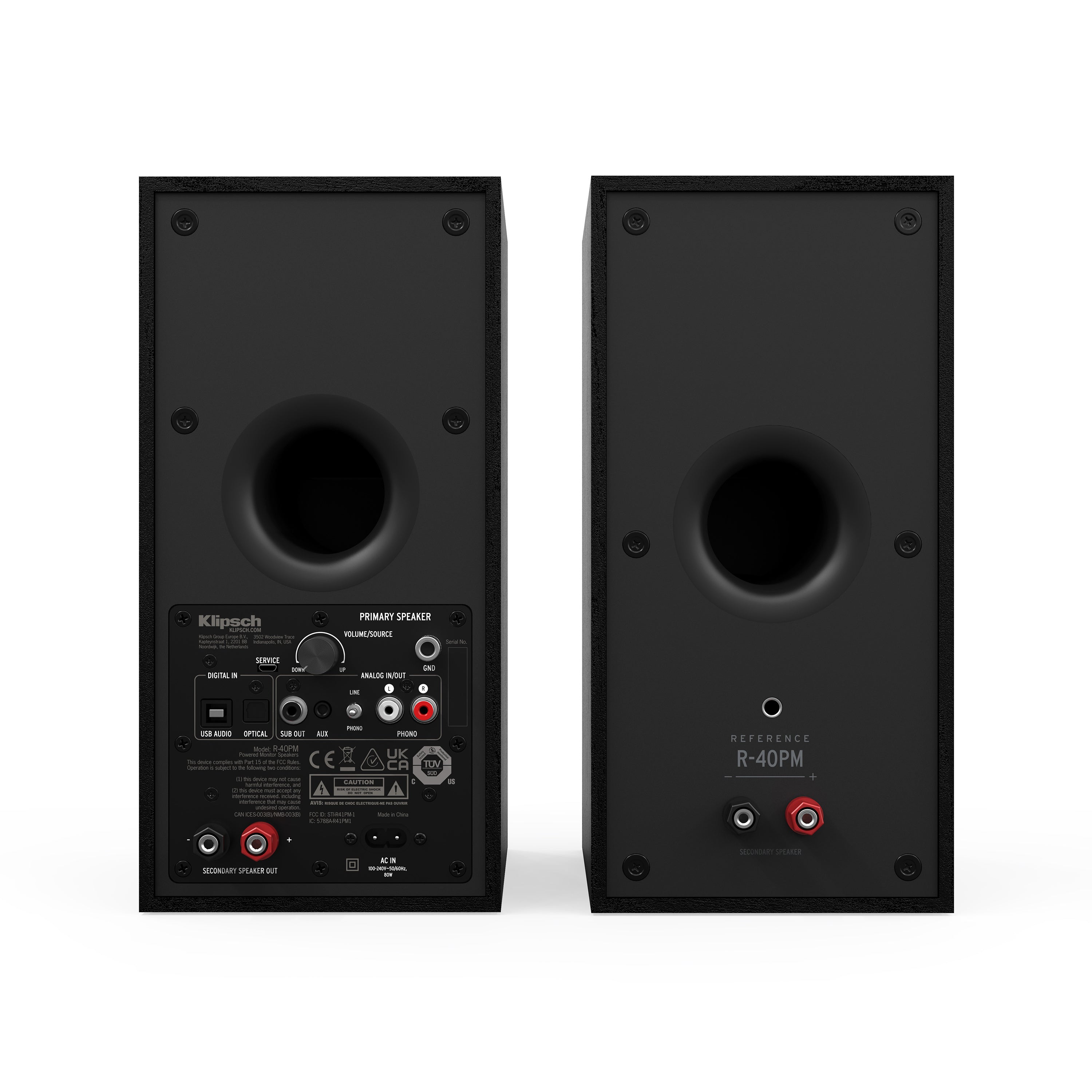R-40PM 4" Two Way Powered Speaker (Pair)